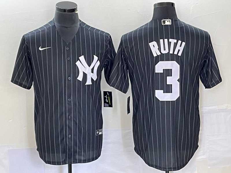 Men's New York Yankees #3 Babe Ruth Black Pinstripe Cool Base Stitched Baseball Jersey,We sell and wholesale Men's New York Yankees #3 Babe Ruth Black Pinstripe Cool Base Stitched Baseball Jersey on line form chian!